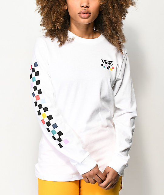 checkerboard sleeve shirt