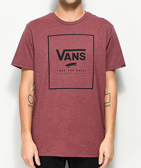 vans burgundy t shirt