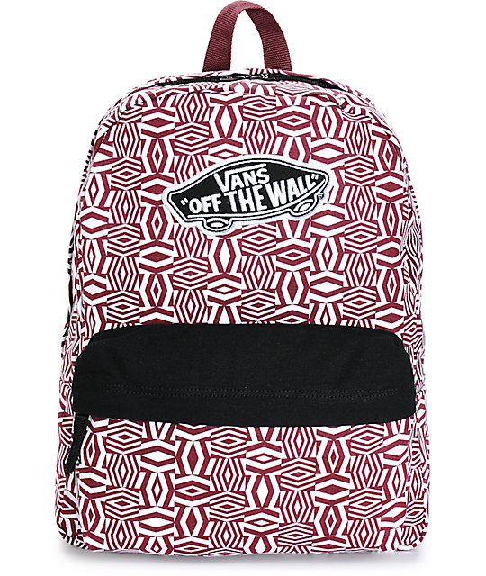 vans realm geo colorblock backpack