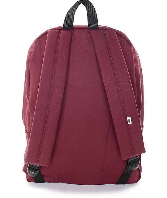 Vans Realm Burgundy & Black Colorblock Backpack | Zumiez