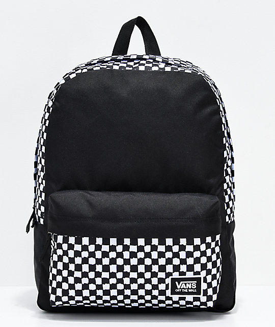 Vans Realm Classic DIY Checkerboard Black & White Backpack | Zumiez