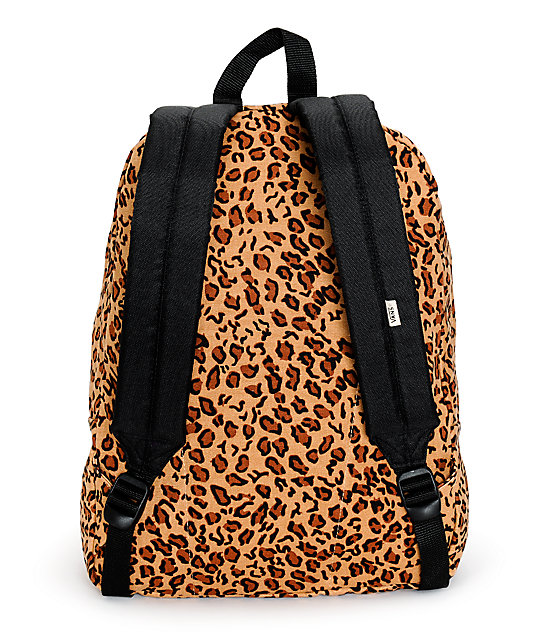 Vans Realm Mocha Brown Leopard Print Backpack | Zumiez