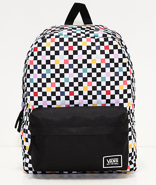 vans rainbow checkered backpack