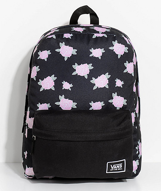 grey and pink vans backpack