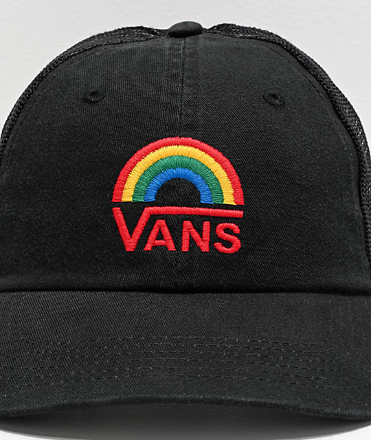 Vans Roadster Rainbow Black Trucker Hat | Zumiez