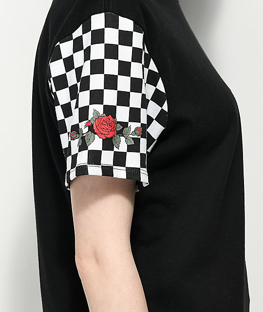 vans with checkers and roses