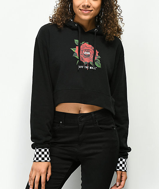 rose cropped hoodie