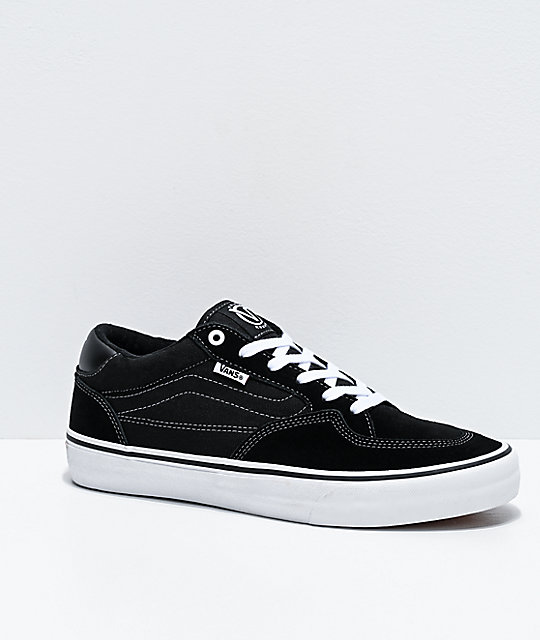 vans pro black white