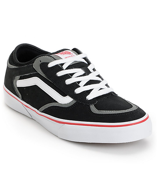 Vans Rowley Pro Black, Red, \u0026 White Skate Shoes | Zumiez