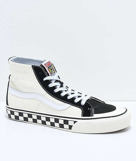 vans negro con blanco cuadros