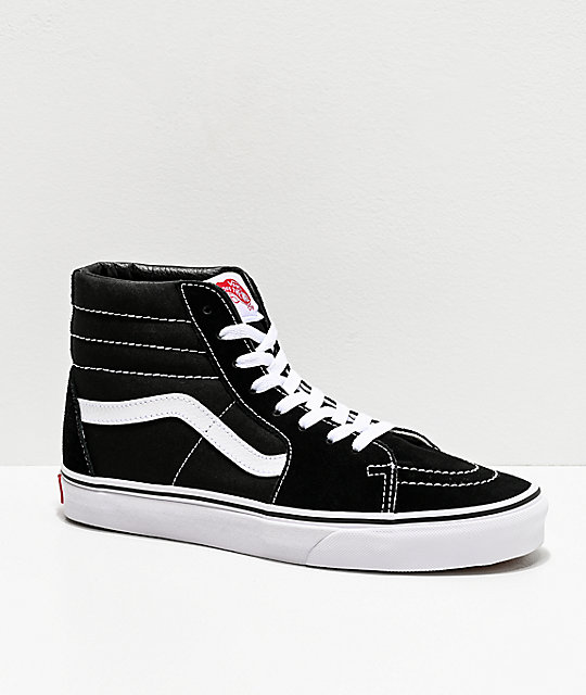 black and white vans zumiez