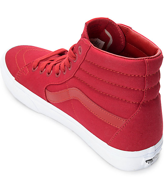 vans sk8 hi red and white