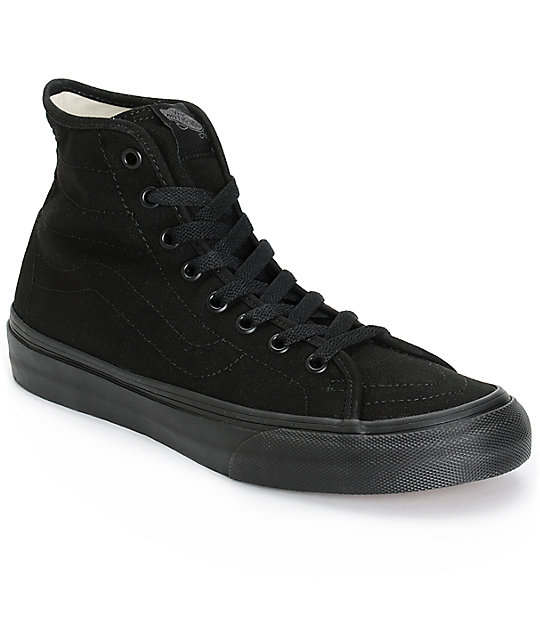 Download Vans Sk8-Hi Decon Black Canvas Shoes | Zumiez