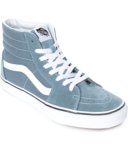 blue and white high top vans