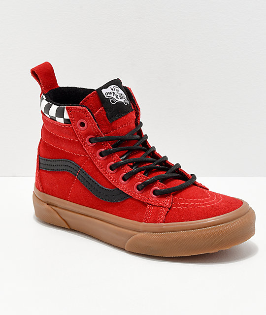 Vans Sk8-Hi MTE Checkerboard & Red Shoes Vans Sk8-Hi MTE Checkerboard & Red Shoes
