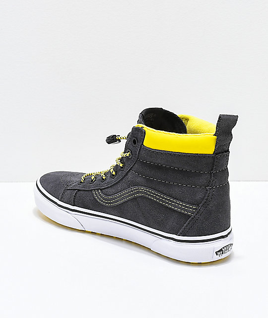 grey and yellow vans