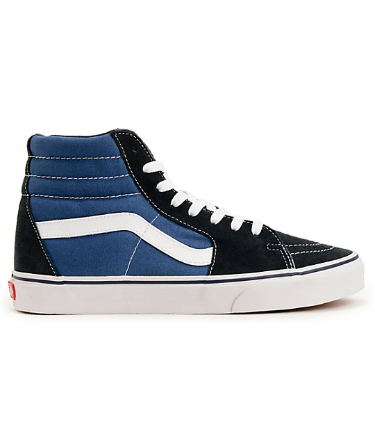 Vans Sk8-Hi Navy, Black & White Skate Shoes | Zumiez