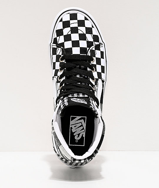 vans platform checkerboard high