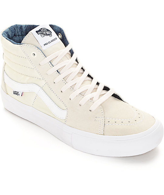 Vans Sk8-Hi Pro Acid Wash zapatos blancos de skate (hombres) | Zumiez