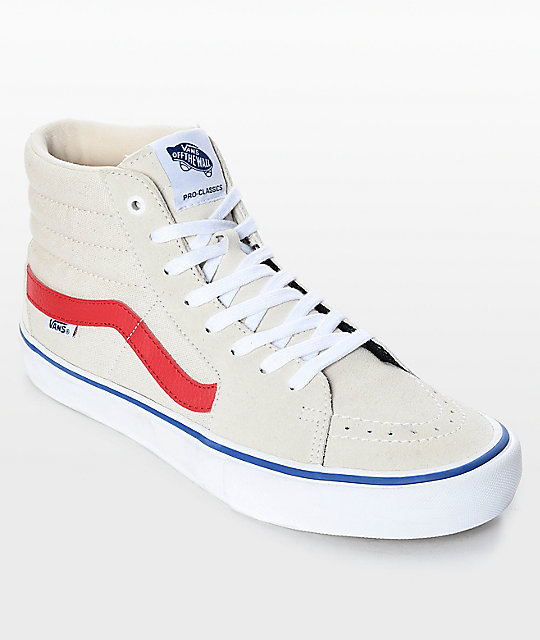 red white high top vans
