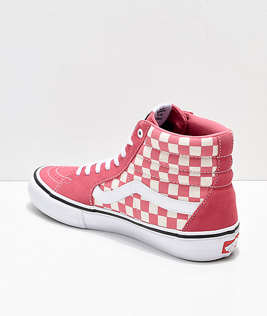 Vans Sk8Hi Pro Desert Rose Checkerboard Skate Shoes Zumiez