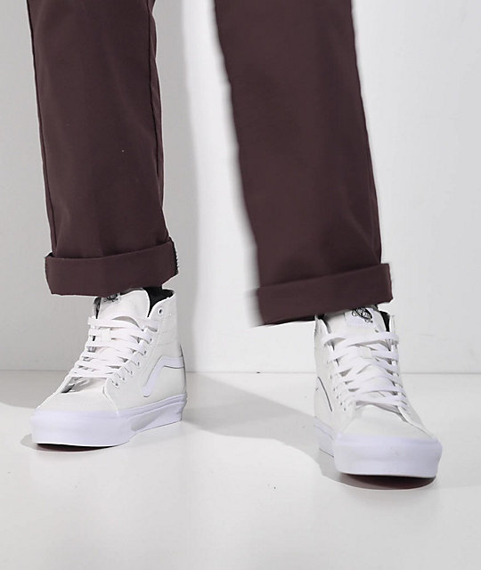 Fysica verkorten de sneeuw Vans Sk8-Hi Tapered True White Canvas Skate Shoes