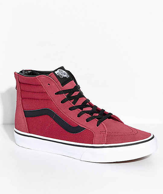 red high top vans shoes