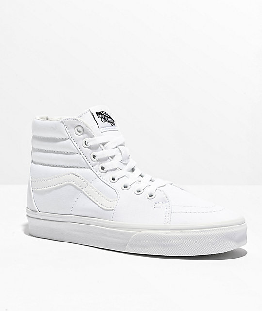 Vans Sk8-Hi True White Canvas Skate Shoes (Mens) at Zumiez : PDP