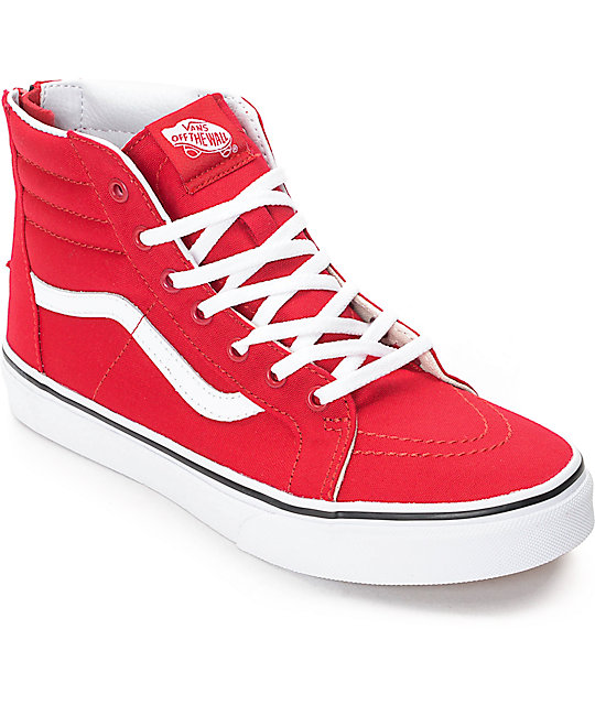 Vans Sk8-Hi Zip Racing Red Boys Skate Shoes | Zumiez