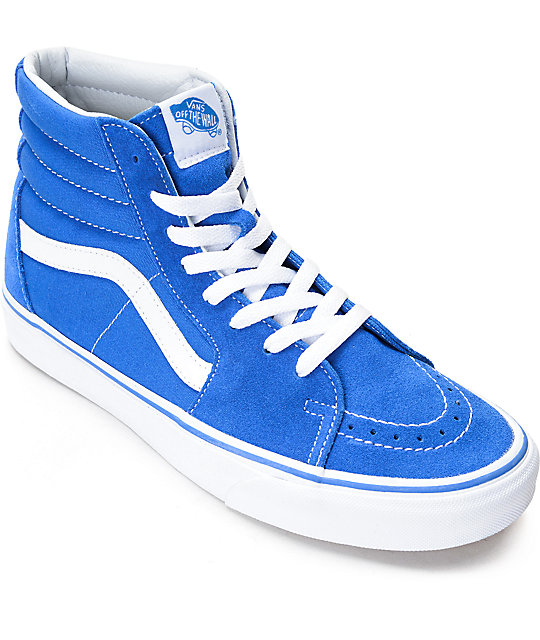 Vans Sk8-Hi zapatos de skate de ante en azul y blanco | Zumiez