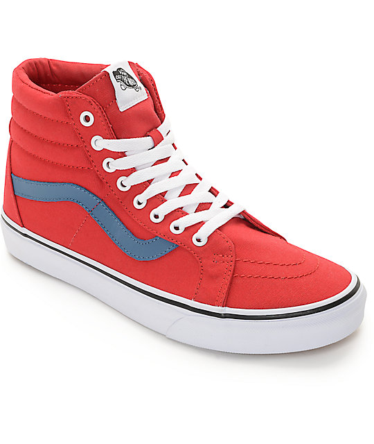 Vans Sk8-Hi zapatos de skate de lona en rojo y azul (Hombres) | Zumiez