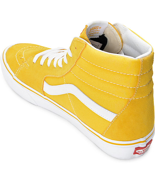 Vans Sk8-Hi zapatos de skate en blanco y amarillo | Zumiez
