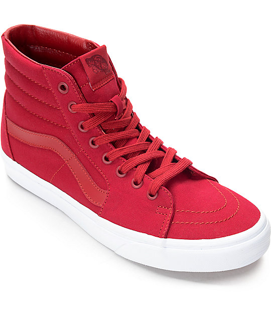 Vans SK8 Hi Cuero rojas Vans SK8 Hi Cuero rojas