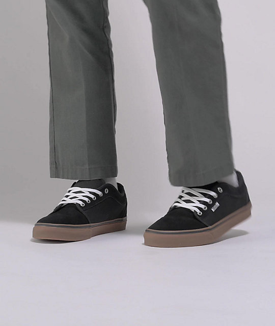 vans chukka low pro black & gum skate shoes