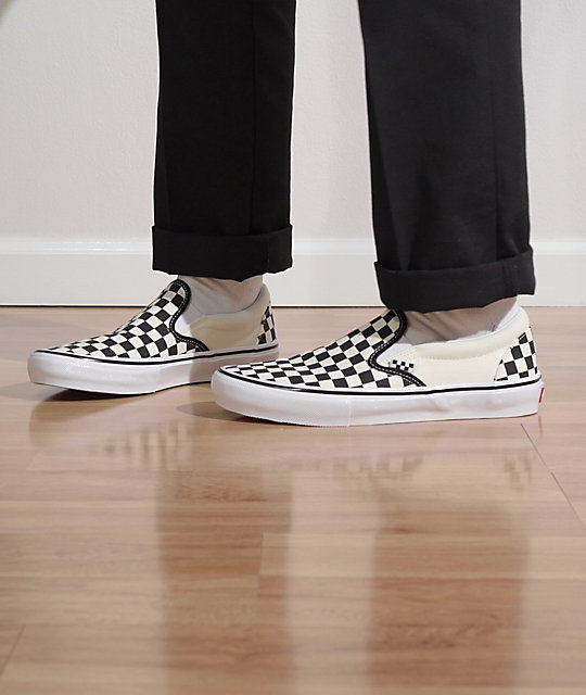 Skate Slip-On Black & White Checkerboard Skate Shoes