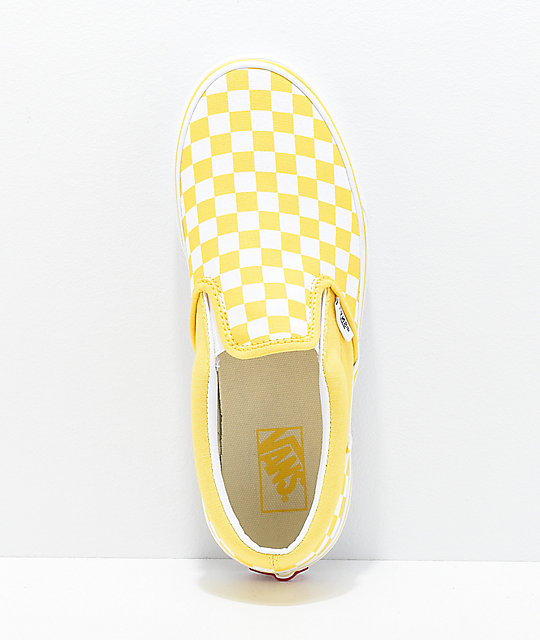 yellow checkered vans size 5