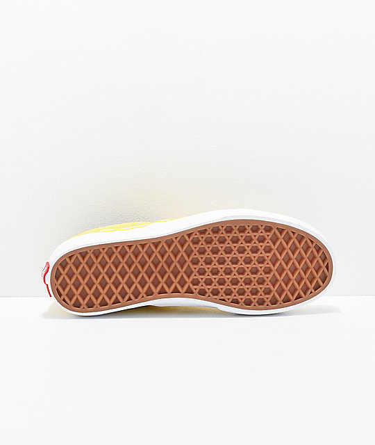 Vans Slip-On Aspen zapatos de skate de cuadros dorados y blancos 