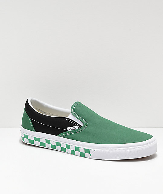 green and black checkered vans