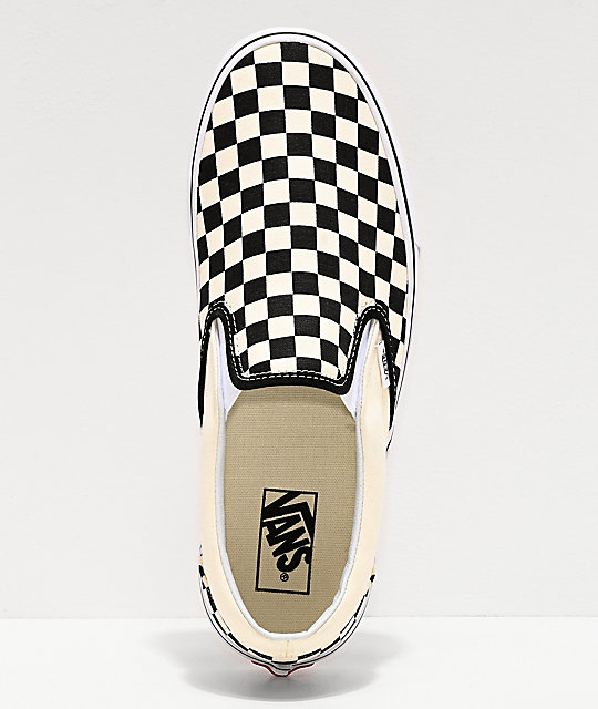 Vans Slip On Black White Checkered Skate Shoes Zumiez