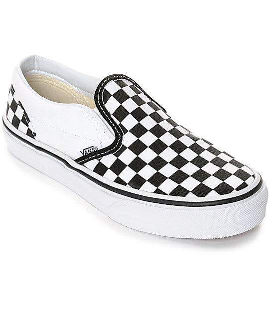 Vans Slip-On Black & White Checkered Boys Skate Shoes
