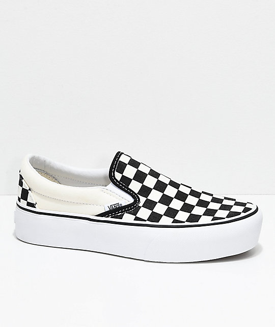 Vans Slip-On Black & White Checkered Platform Shoes | Zumiez Vans Slip-On Black & White Checkered Platform Shoes | Zumiez