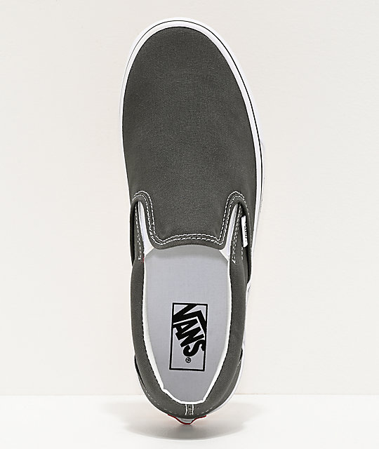 vans slip on charcoal gray