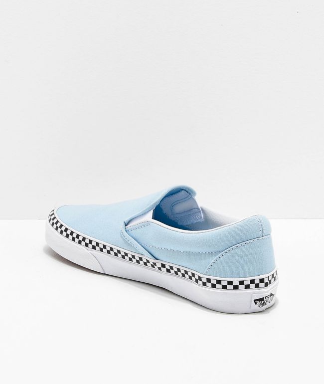light blue and checkered vans