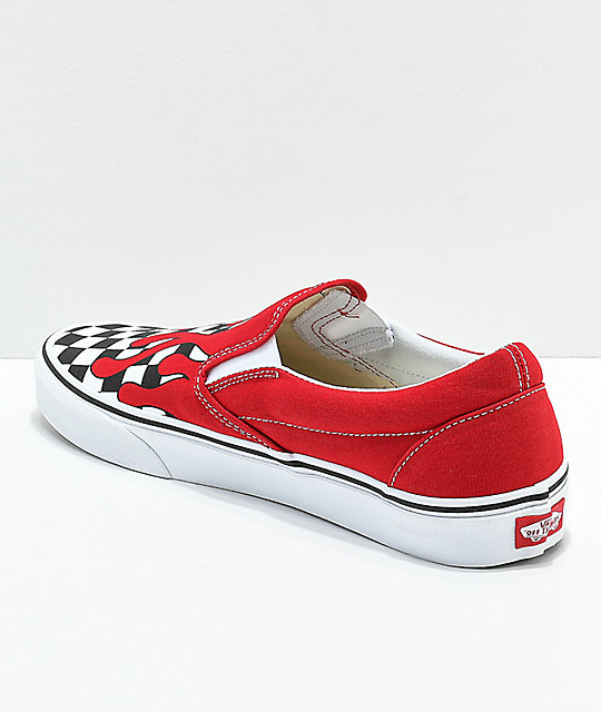 Vans slip on flame red sale