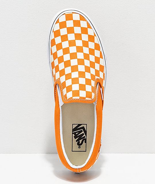 tan and white checkerboard vans