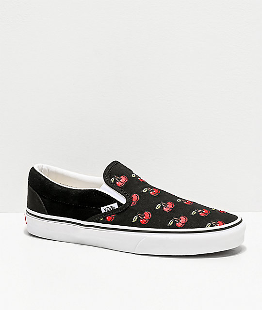 Cherries Black \u0026 White Skate Shoes 