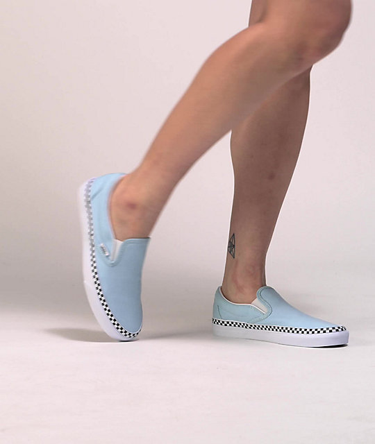 Niet modieus Aanwezigheid Beïnvloeden Vans Slip-On Cool Blue & Checkerboard Skate Shoes