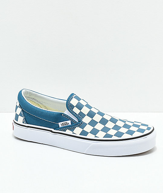 vans slip on checkerboard true white