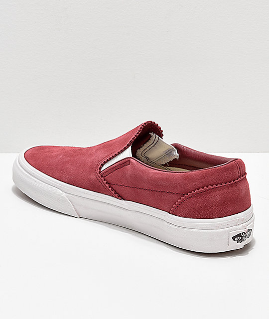 dark pink slip on vans