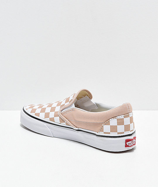 white and tan checkered vans